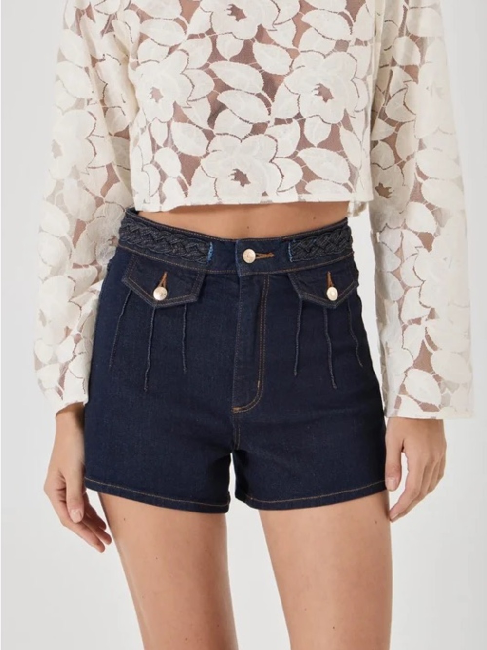 Rolla’s Mirage Madame Braid High Rise Denim Shorts NWT 30